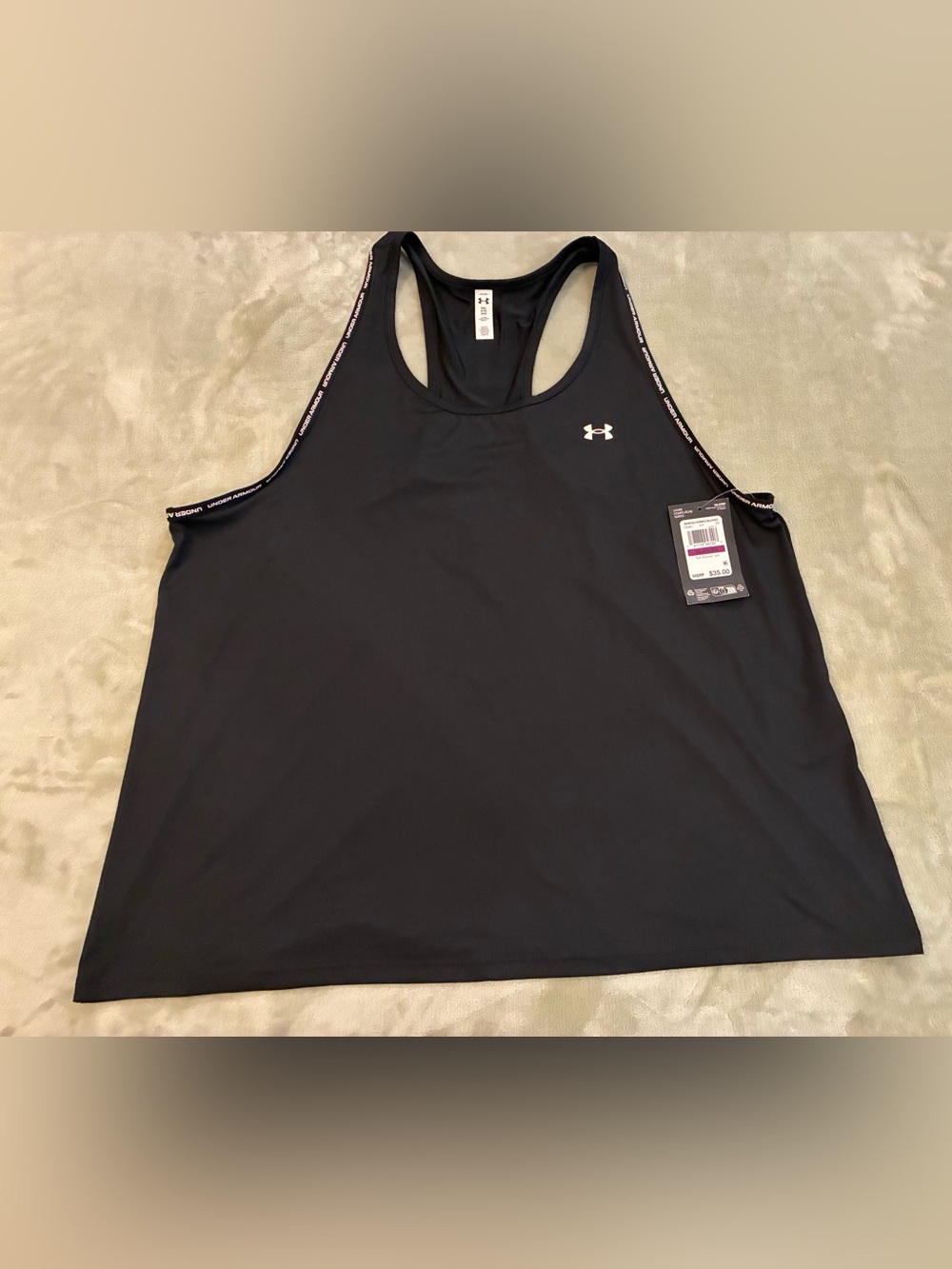 Women’s Under Armour Brand Black Racerback Tank Top Size 2XL